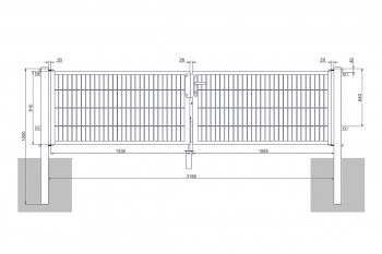 Universaltor "medium" 2-flg. anthrazit H 800 x B 3158 mm