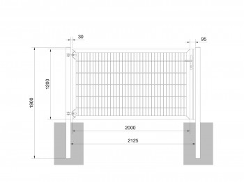 Universaltor "schwer" 1-flg. anthrazit H 1200 x 2133 mm